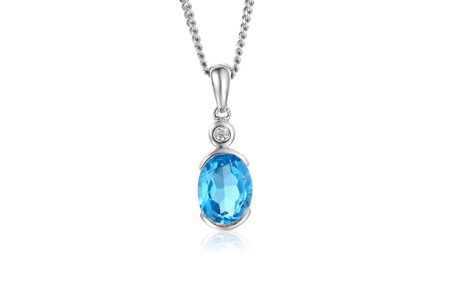 Silver and Blue Topaz Necklace