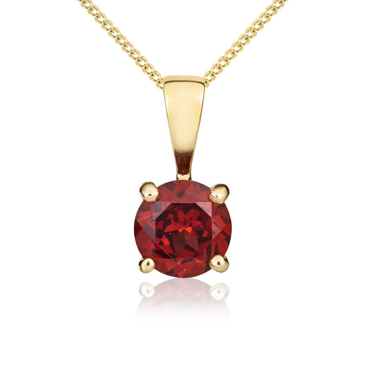 9ct Yellow Gold And Garnet Pendant