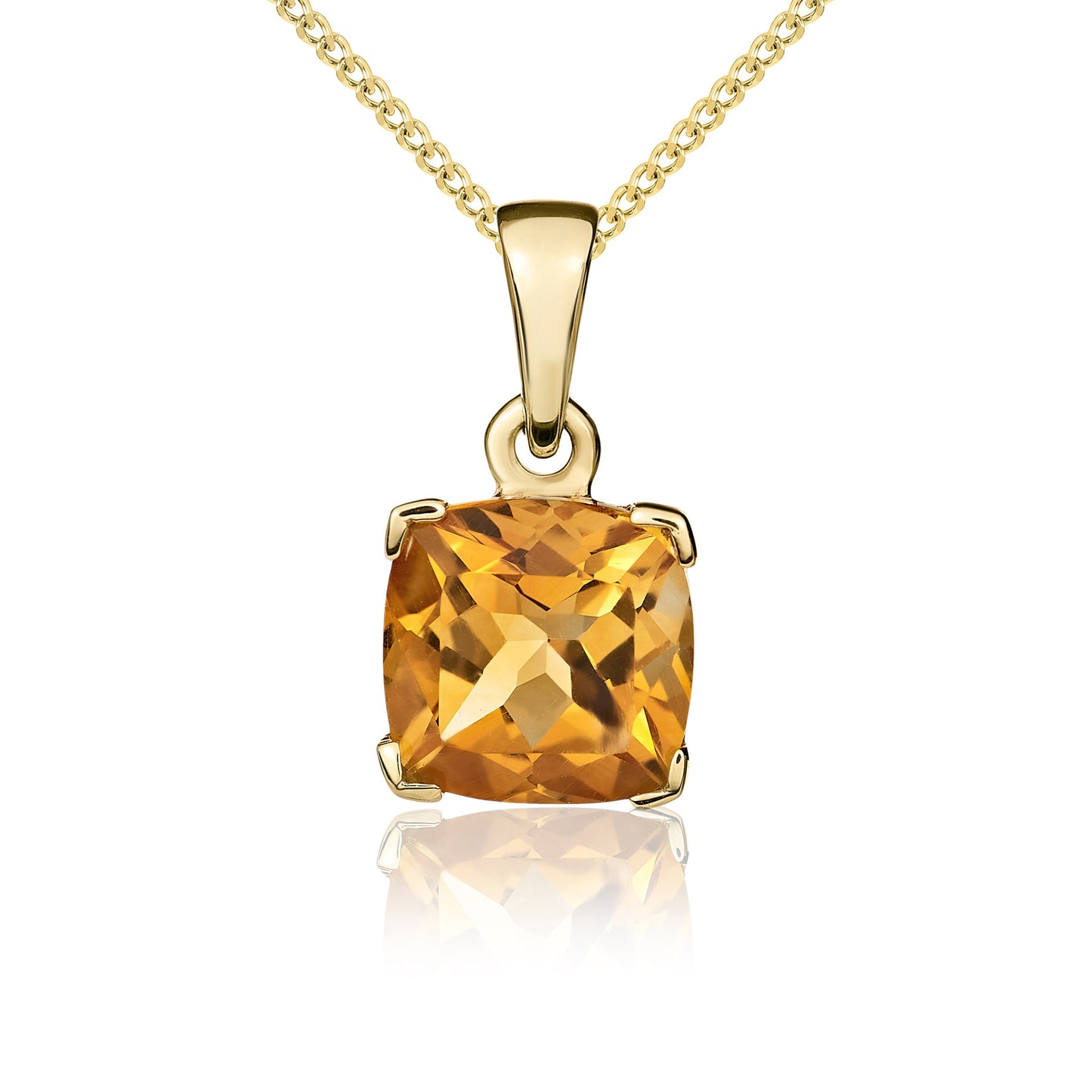 9ct Yellow Gold And Citrine Pendant