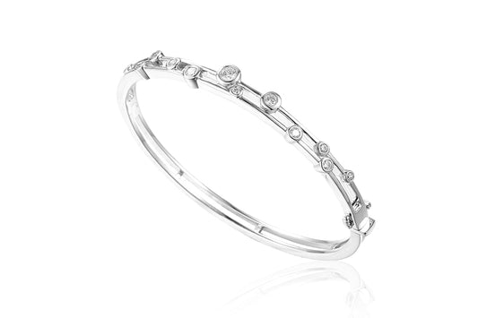 Silver and Cubic Zirconia Bangle