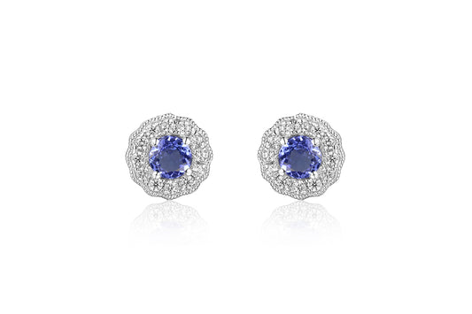 Silver and Tanzanite Earrings