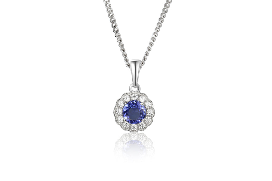 Silver and Tanzanite Necklace