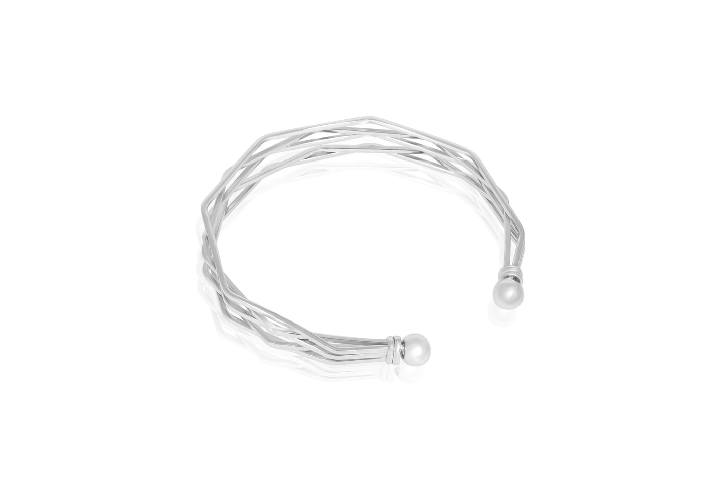 Silver Angular Bangle