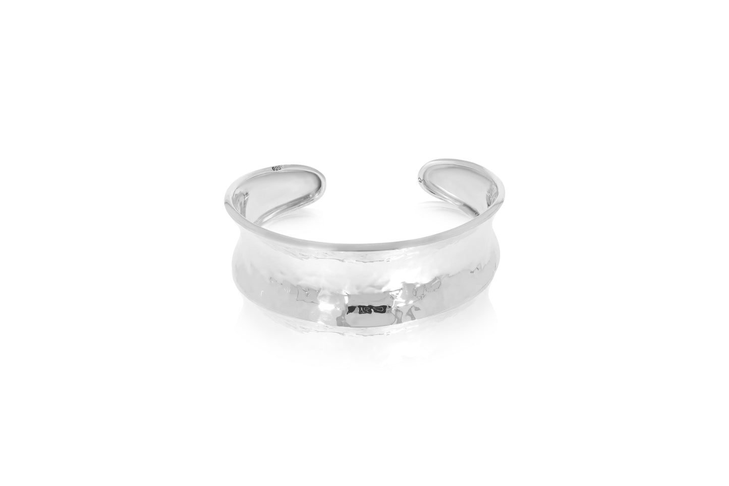 Silver Hammered Cuff Bangle