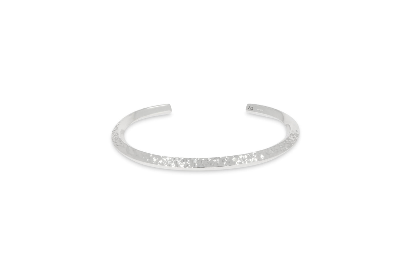Silver Hammered Cuff Bangle