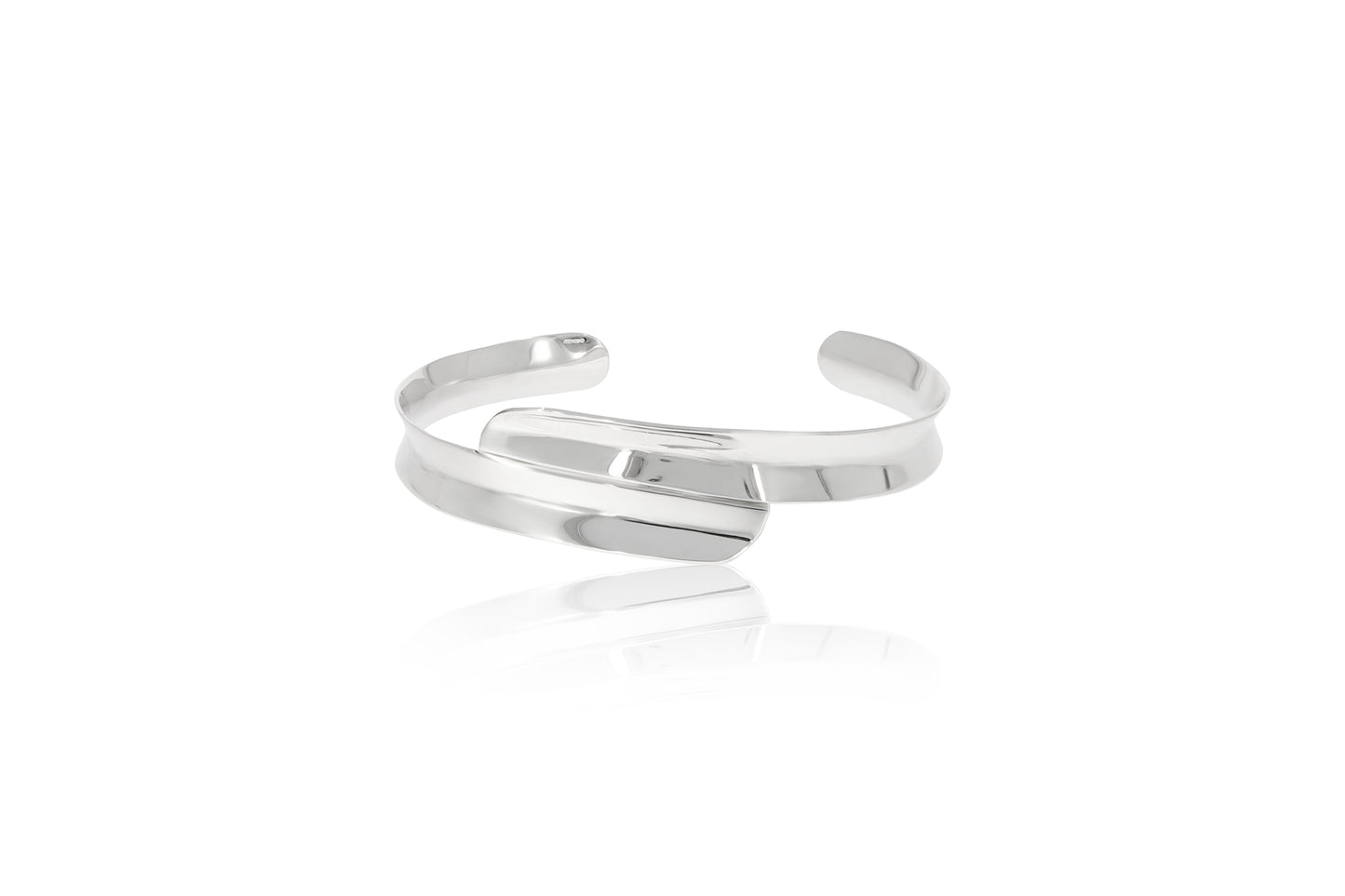 Silver Overlap Cuff Bangle