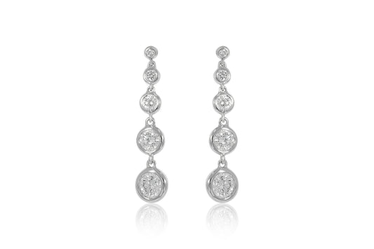 18ct White Gold and Diamond Earrings