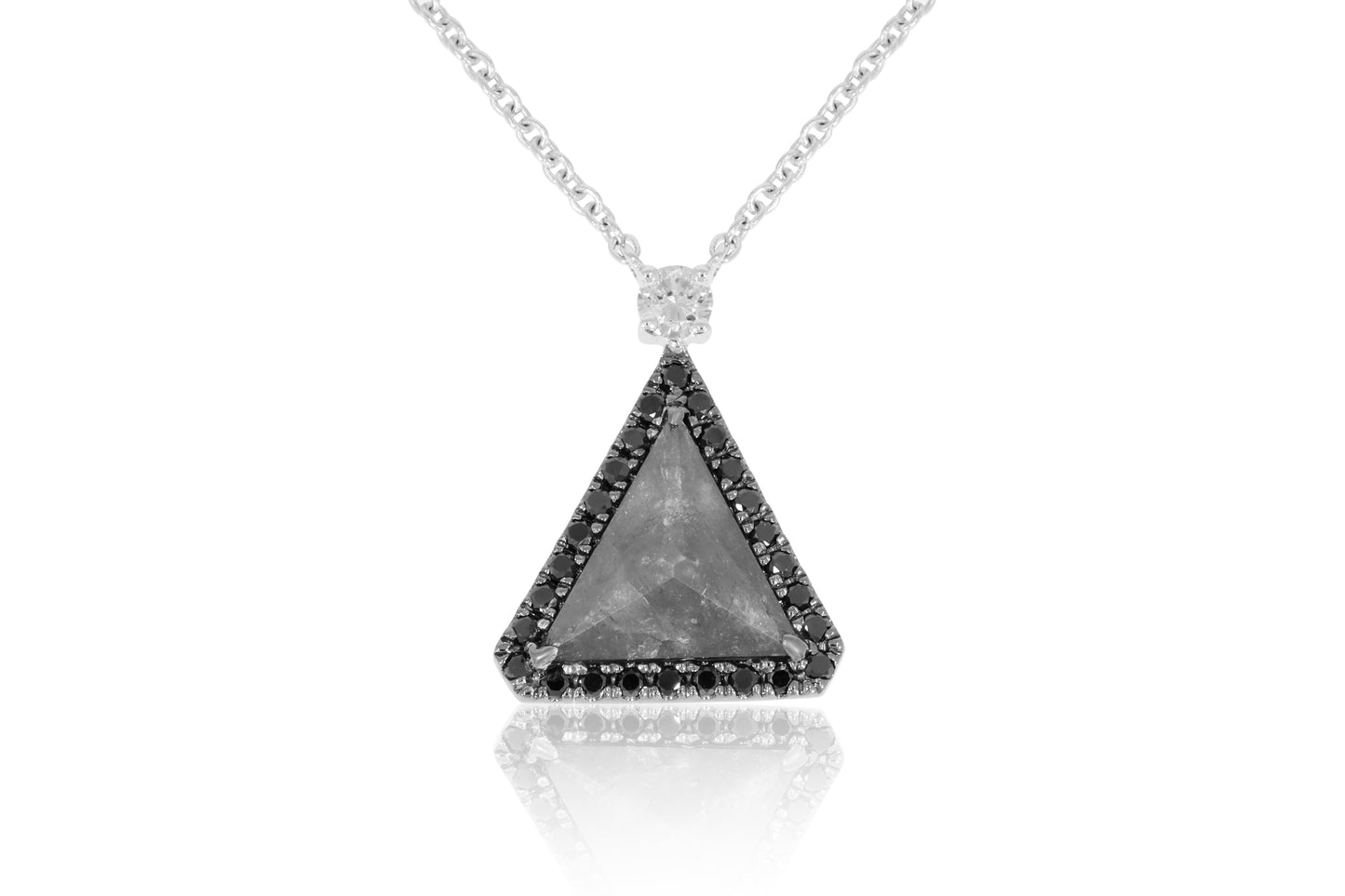 18ct White Gold and Black Diamond Necklace