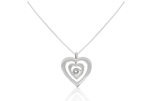 Silver Heart Swirl Pendant