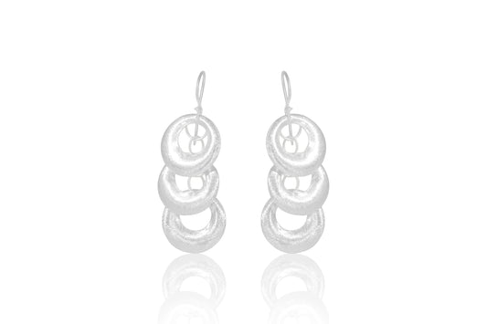 Silver Triple Circle Earrings