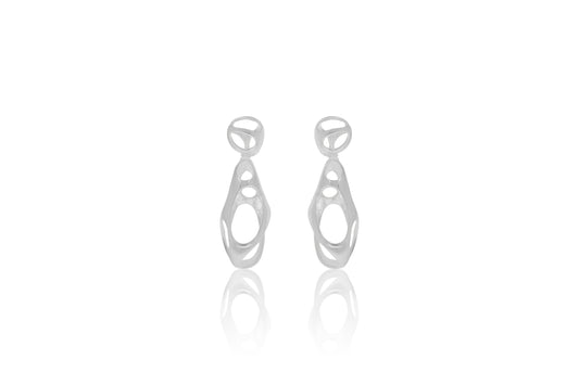 Silver Abstract Teardrop Earrings