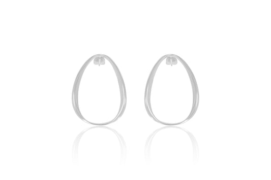 Silver Teardrop Stud Earrings