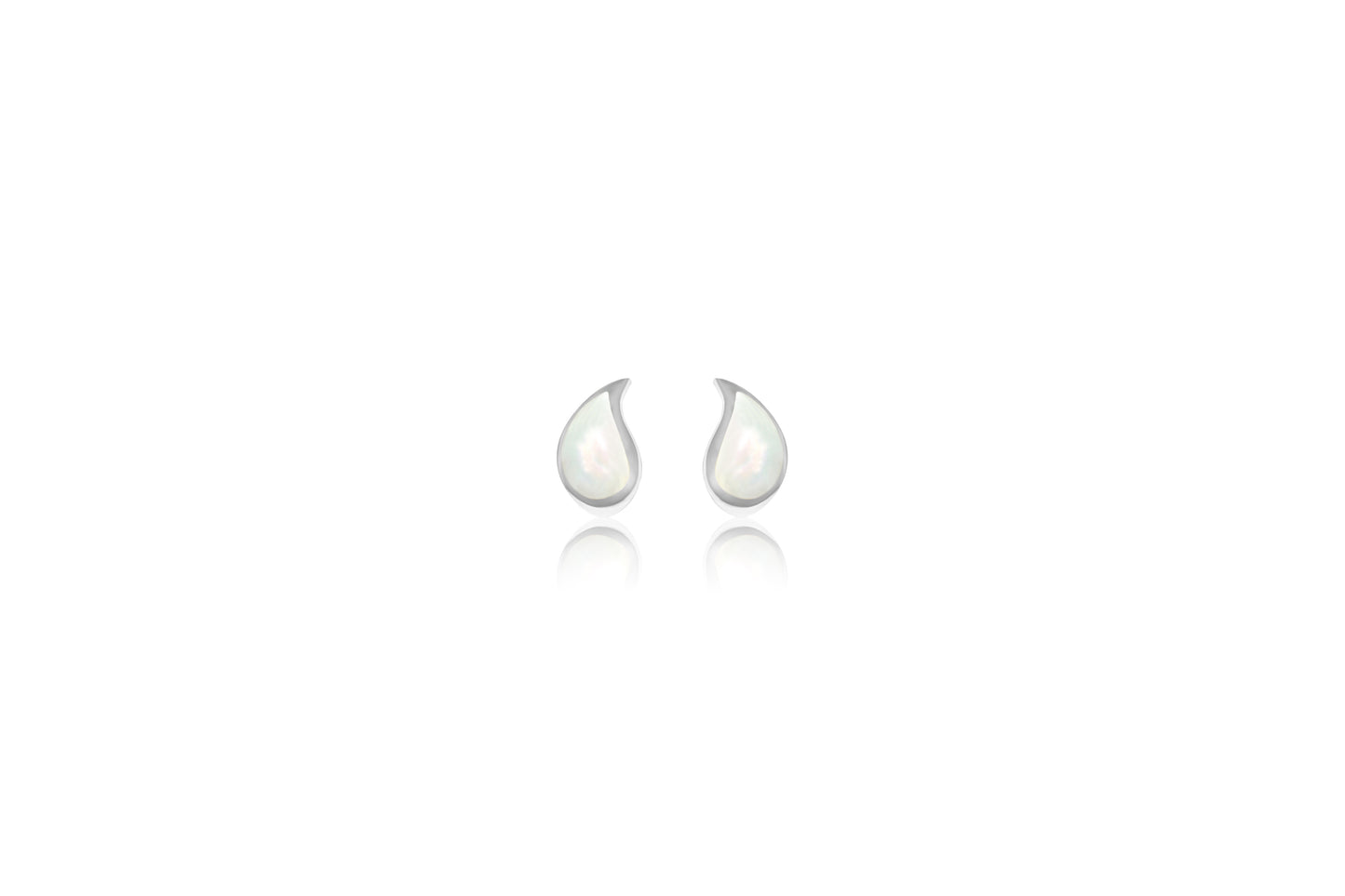 Silver Mother Of Pearl Stud Earrings