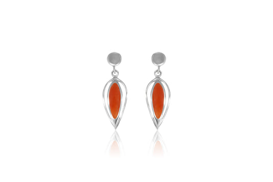 Silver Carnelian Earrings