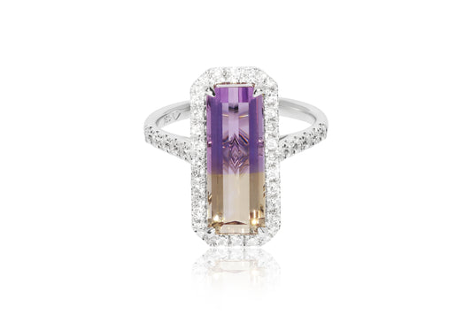 18ct White Gold Ametrine Ring