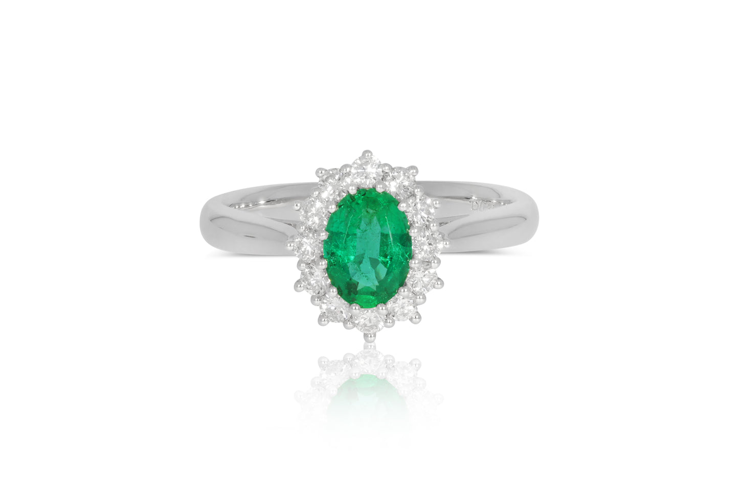 18ct White Gold Emerald and Diamond Ring