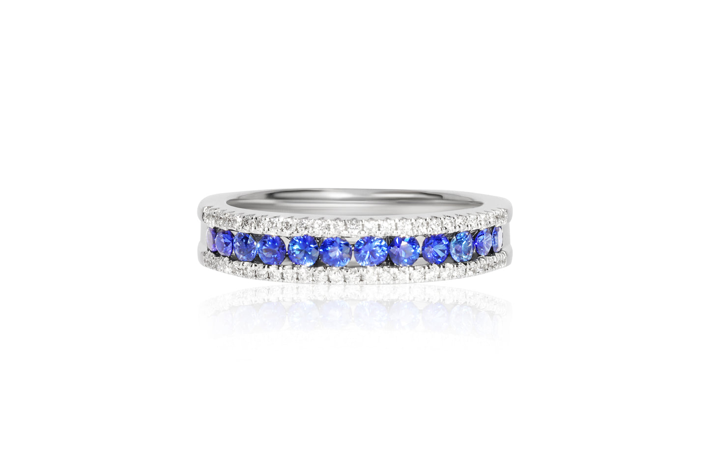18ct White Gold Sapphire and Diamond Ring