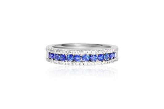 18ct White Gold Sapphire and Diamond Ring