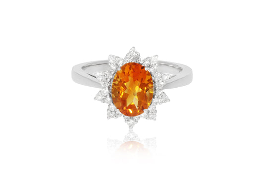 18ct White Gold and Citrine Ring